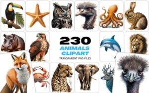 230 Amazing Animal Clipart Images Lifetime License