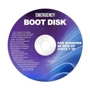 Dvd For Windows Emergency Boot Disk For Windows 98, 2000, Xp, Vista, 7, 10 Pc Repair Dvd All in One Tool (Latest Version)