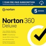 Norton 360 Deluxe 2025, Antivirus Software for 5 Devices With Auto Renewal - Includes Vpn, Pc Cloud Backup & Dark Web Monitoring [Key Card]